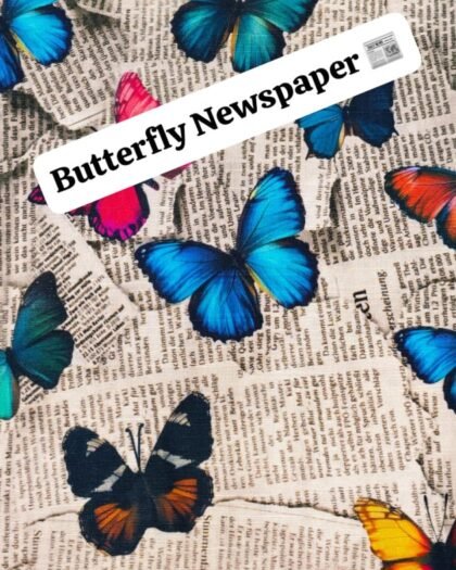Butterfly Newspaper Khaddar — 40"