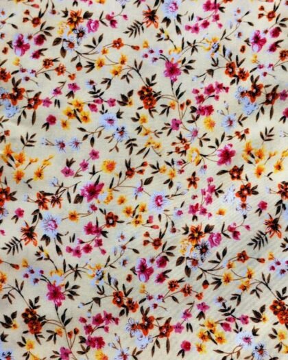 Ornamental Milky Floral Linen