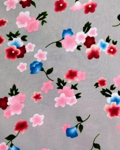 Silver Floral Linen — 63"