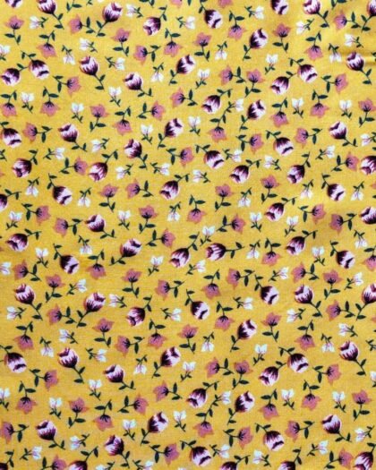 Tiny Mustard Wild Floral Linen — 63"