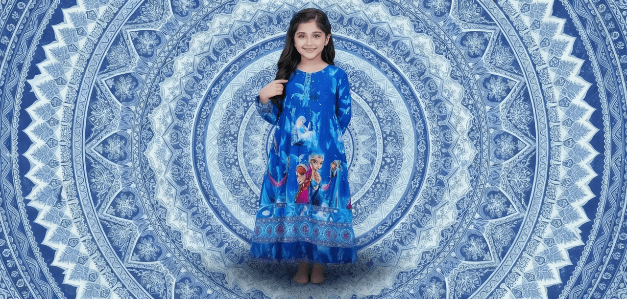 Blue Frozen Dress Girl No Text