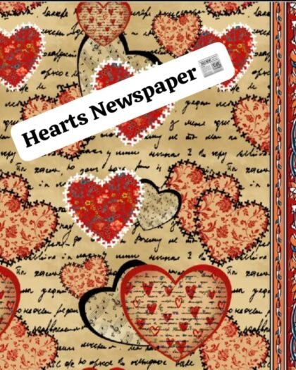 Hearts Newspaper 📰 Lawn Fabric — 40"