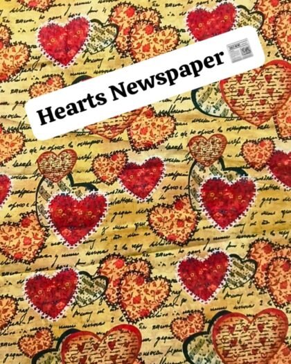 Heart Newspaper 📰 Lawn Fabric — 39"