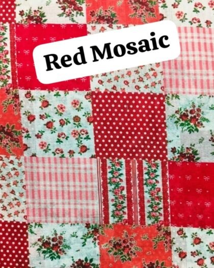 Red Mosaic Lawn Fabric — 39"