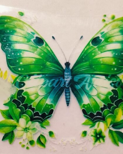 Green Butterfly Azadi Patch - 3"x3"