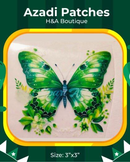 Green Butterfly Azadi Patch - 3"x3"