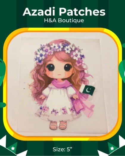 Cute Pink Girl Azadi Patch - 5"