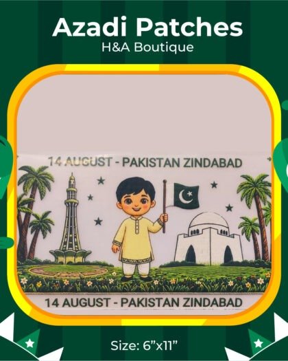 Boy With Flag Azadi Patch - 6"x11"