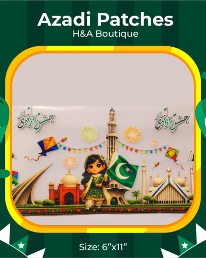 Girl With Flag Azadi Patch - 6"x11"