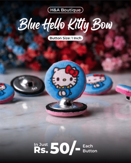 Blue Hello Kitty Funky Button - 1"