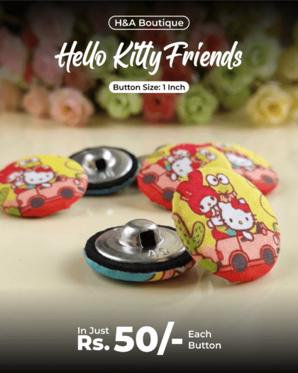 Hello Kitty Friends Funky Button - 1"