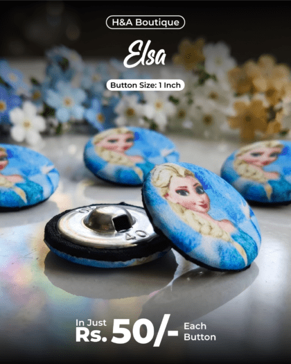 Elsa Funky Button - 1"