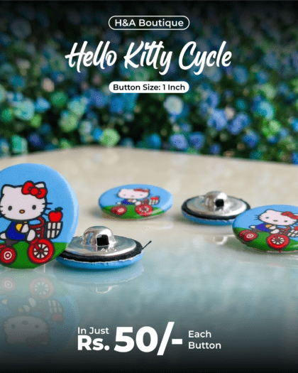 Hello Kitty Cycle Funky Button - 1"