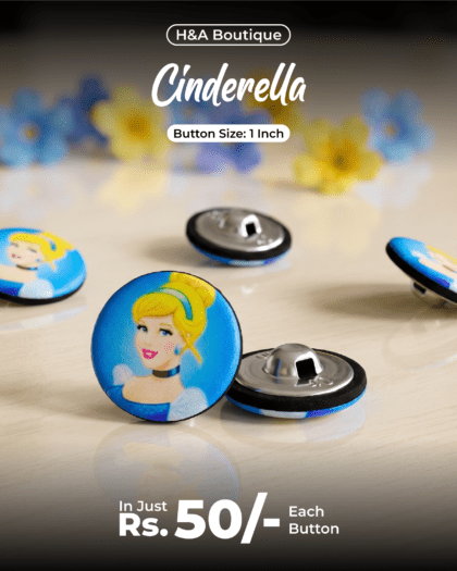 Cinderella Funky Button - 1"