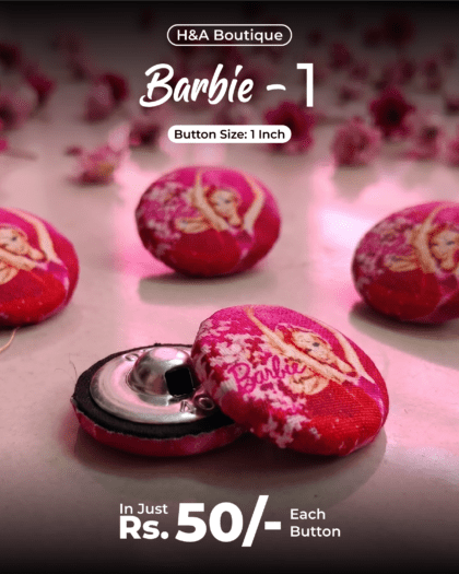 Barbie 1 Funky Button - 1"