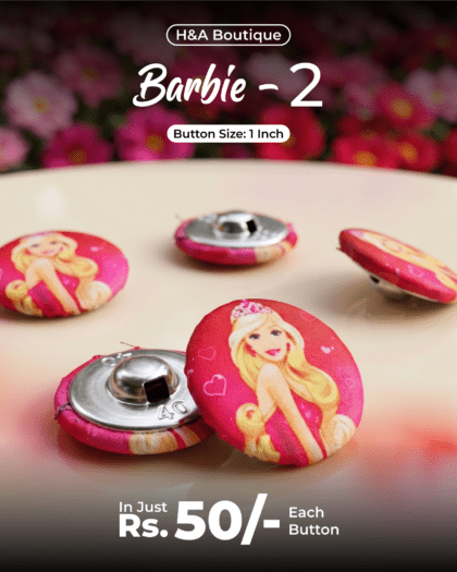 Barbie 2 Funky Button - 1"