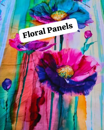 Floral Panels Funky Cotton - 45"