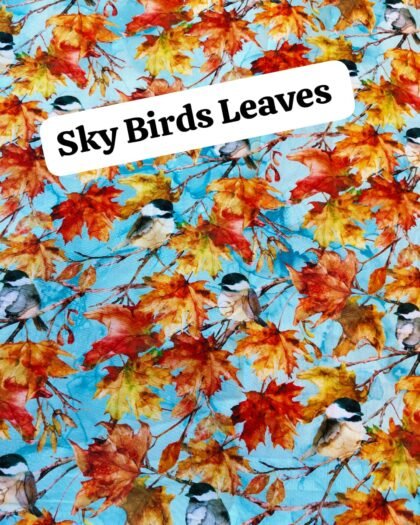 Sky Birds Leaves Funky Cotton - 45"
