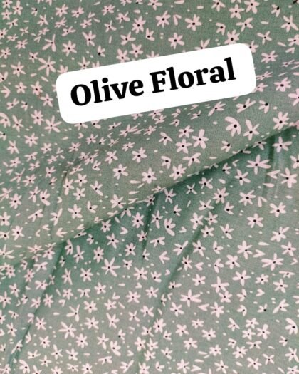 Olive Floral Funky Cotton - 45"