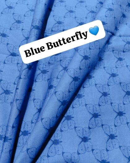 Blue Butterfly Funky Cotton - 45"