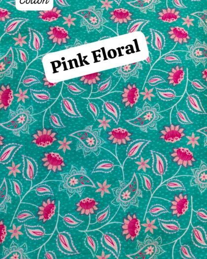 Pink Floral Funky Cotton - 45"