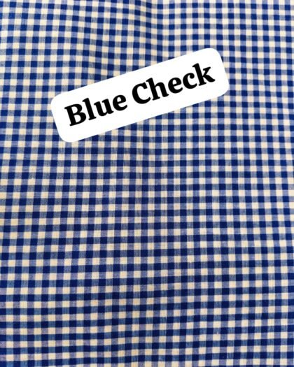 Blue Check Funky Cotton - 45"