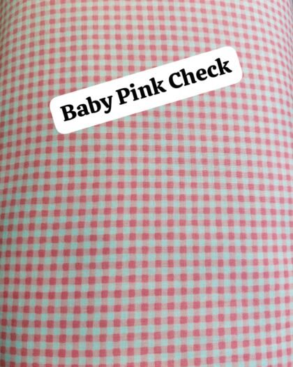Baby Pink Check Funky Cotton - 45"
