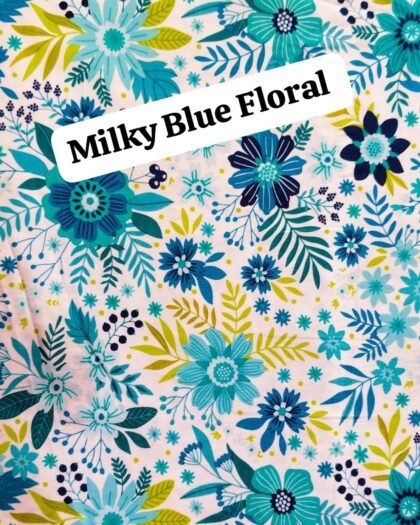 MIlky Blue Floral Funky Cotton - 45"