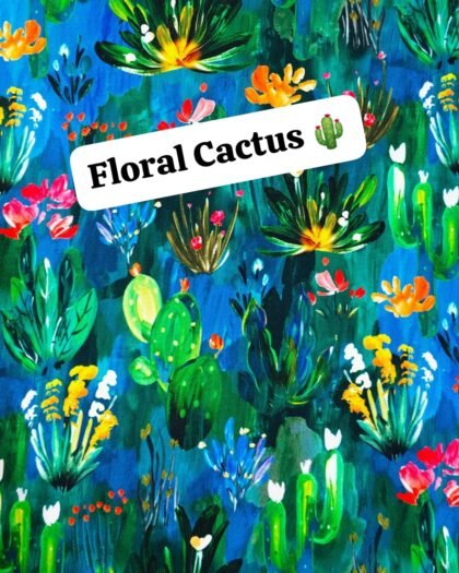 Floral Cactus Funky Cotton - 45"
