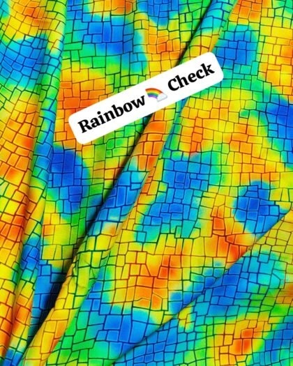 Rainbow Check Funky Cotton - 45"