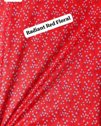 Radiant Red Floral Funky Cotton - 45"