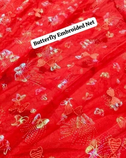 Butterfly Embroided Net - Luxury Lawn 63"