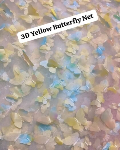 3D Yellow Butterfly Net - Luxury Lawn 63"