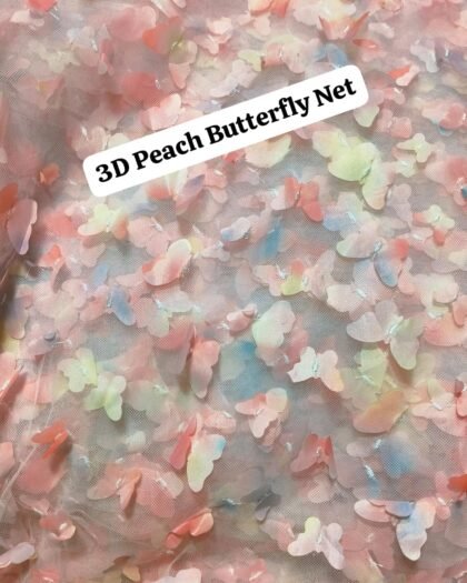3D Peach Butterfly Net - Luxury Lawn 63"