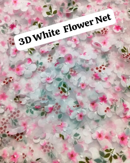 3D White Flower Net - Luxury Lawn 63"