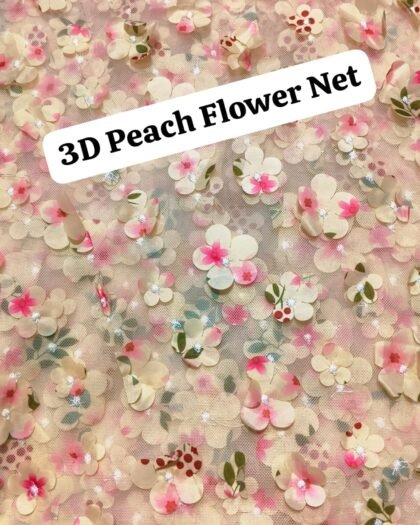 3D Peach Flower Net - Luxury Lawn 63"