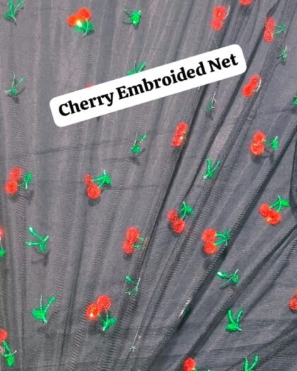 Cherry Embroided Net - Luxury Lawn 63"