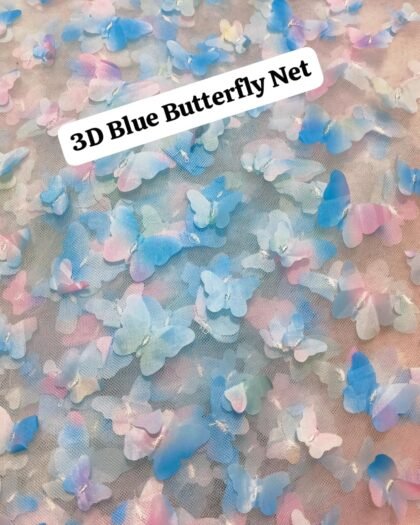 3D Blue Butterfly Net - Luxury Lawn 63"