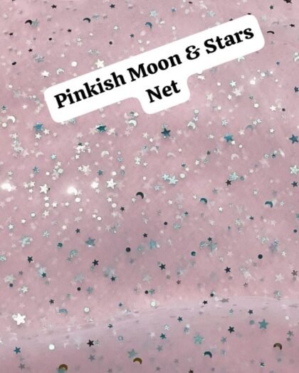 Pinkish Moon & Star Net Luxury Fabric — 63