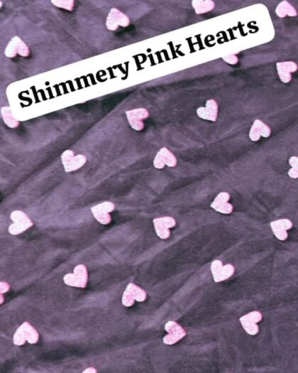 Shimmert Pink Heart Luxury Fabric — 63"
