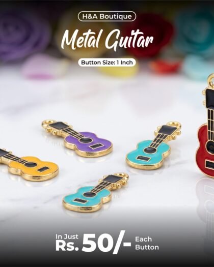 Metal Guitar Funky Button — 1"