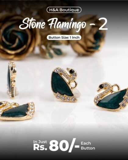 Stone Flamingo 2 Funky Button — 1"