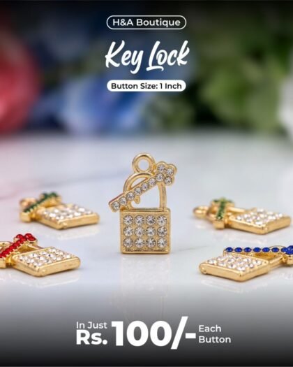 Key Lock Funky Button — 1"