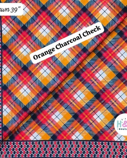Orange Charcoal Check - Funky Lawn 39"