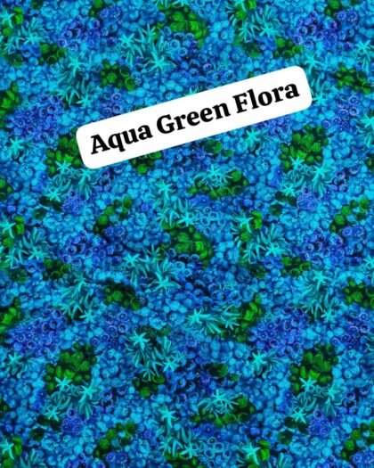 Aqua Green Flora - Funky Cotton 45"