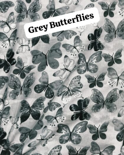 Grey Butterflies - Funky Cotton 45"