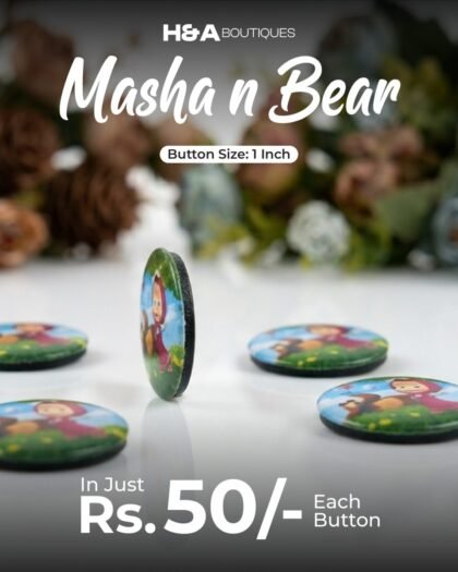 Masha n Bear Funky Button — 1"