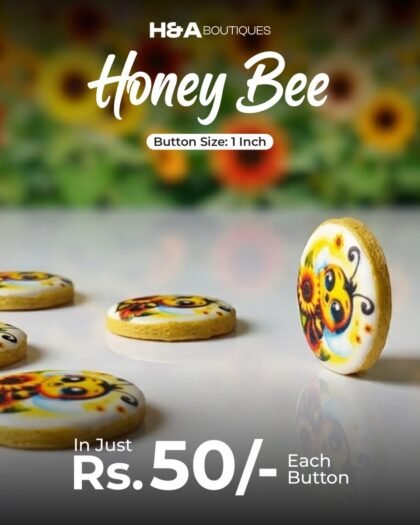Honey Bee Funky Button — 1"