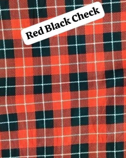 Red Black Check - Check Cotton — 45"
