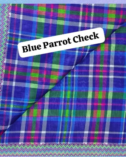 Blue Parrot Check - Funky Khaddar 39"